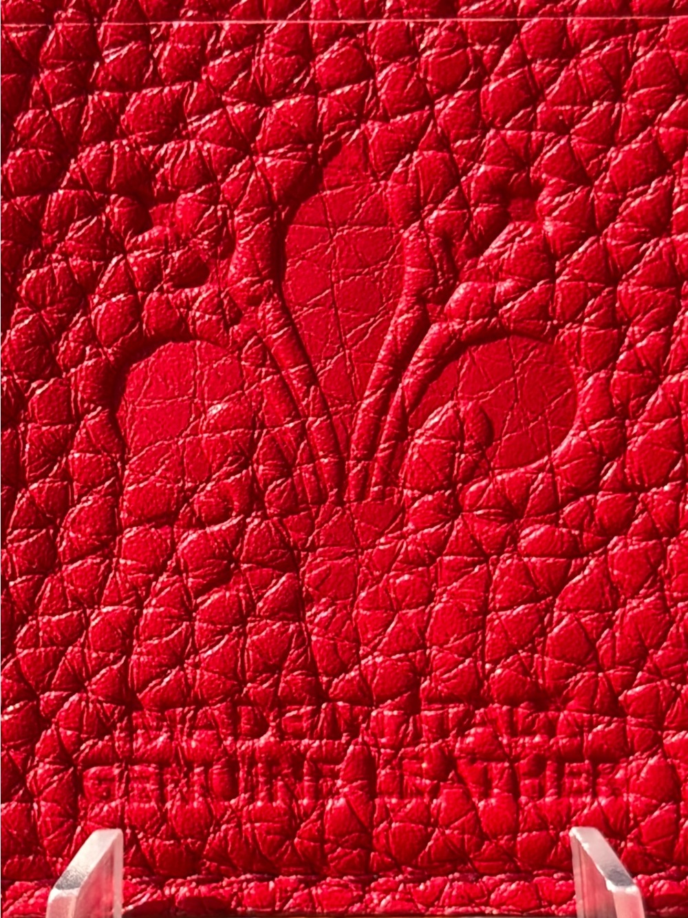 Italian Red Leather Card Holder Wallet Like New - Picture 5 of 6